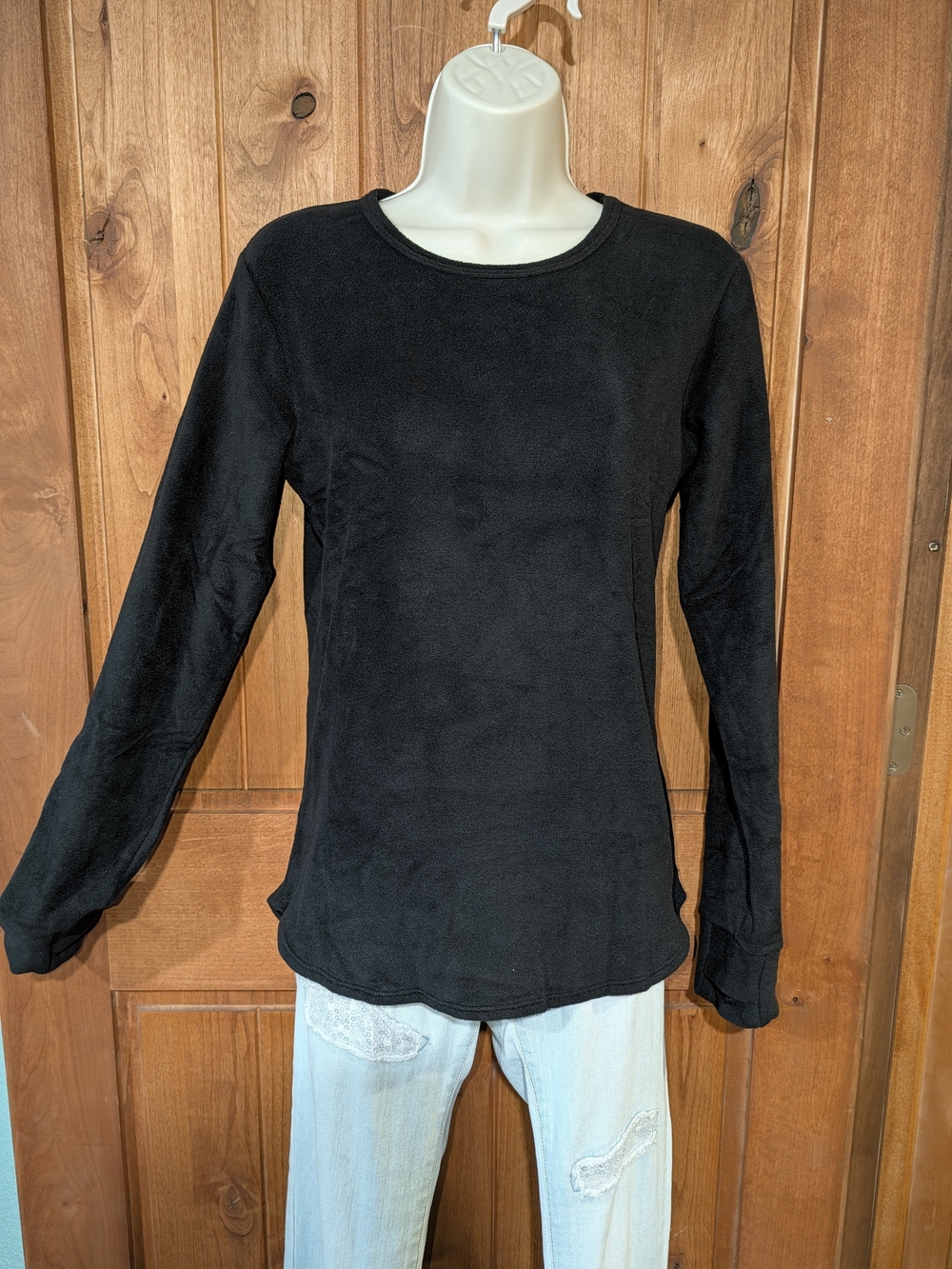 Cuddl Duds Black Long-Sleeve Crewneck Base Layer Top